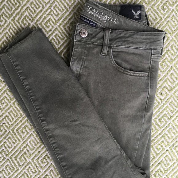 Green Super Low American Eagle Jeggings - Picture 5 of 5